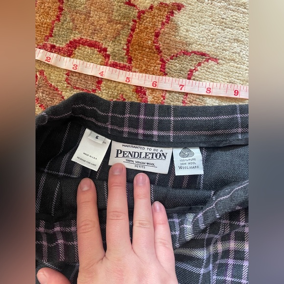 * SOLD * Vintage Pendleton Gray + Lavender Plaid Skirt - Picture 3 of 4